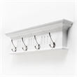 NovaSolo 4 Hook Coat Rack in Pure White