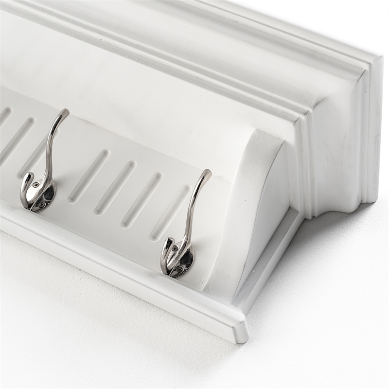 NovaSolo 4 Hook Coat Rack in Pure White