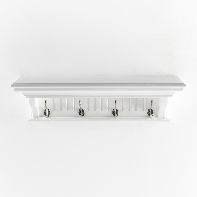 NovaSolo 4 Hook Coat Rack in Pure White