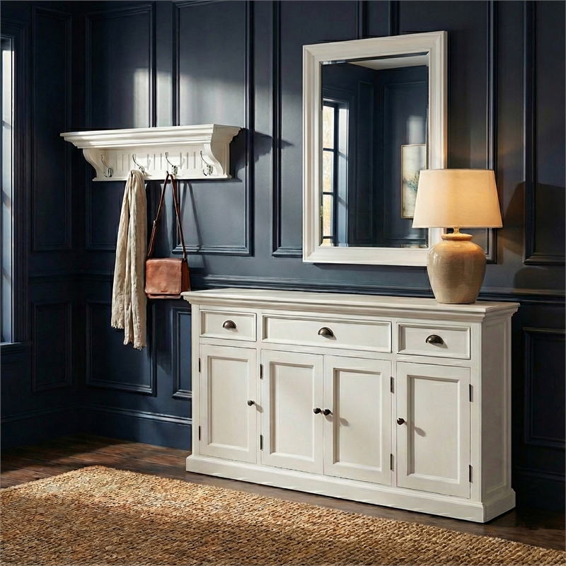 NovaSolo 4 Hook Coat Rack in Pure White