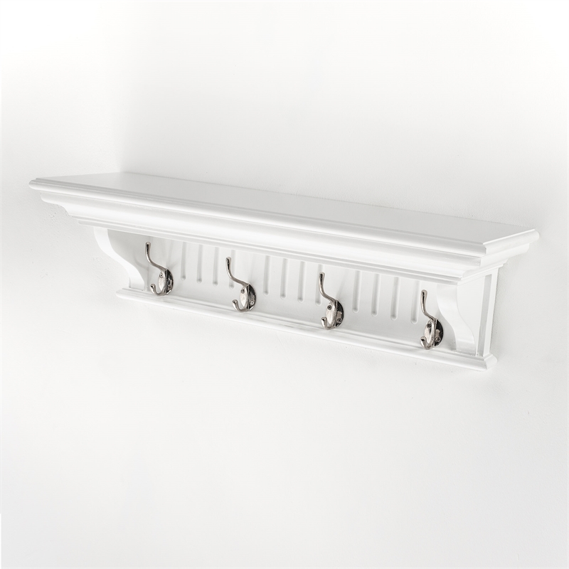 NovaSolo 4 Hook Coat Rack in Pure White