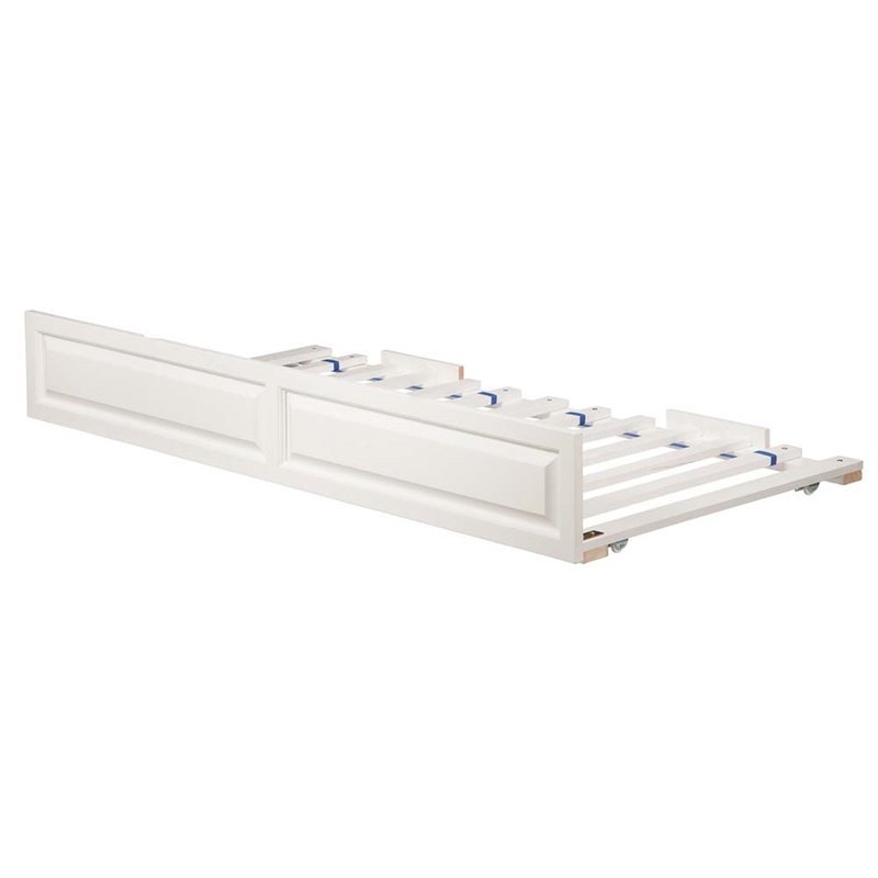 Leo & Lacey Transitional Solid Wood Twin Raised Panel Trundle in White