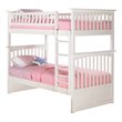 Leo & Lacey Transitional Solid Wood Twin Over Twin Bunk Bed in White