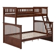 Leo & Lacey Twin Over Full Solid Wood Ladder Bunk Bed in Walnut
