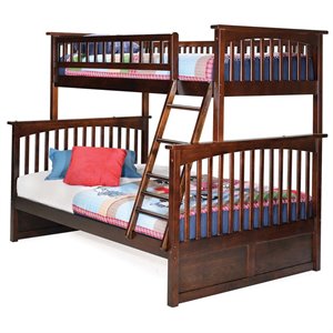 Leo & Lacey Twin Over Full Bunk Bed in Walnut