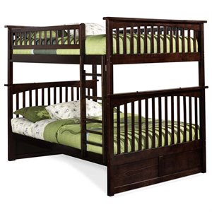 Leo & Lacey Full Over Full Bunk Bed in Walnut