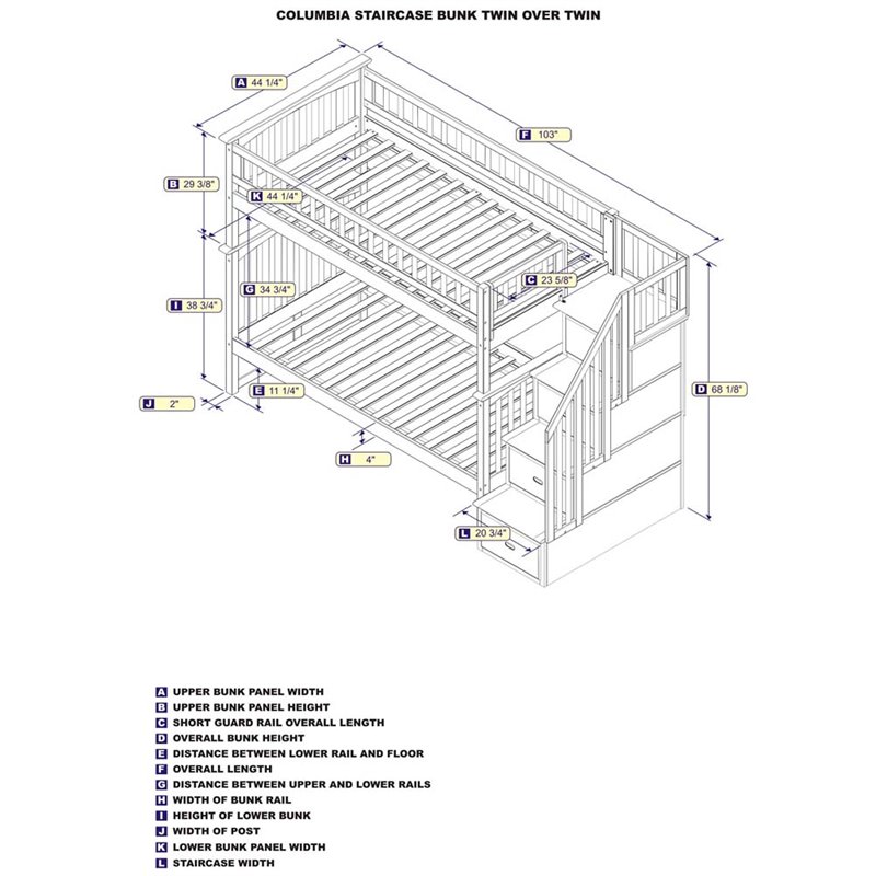 Leo & Lacey Twin Over Twin Staircase Bunk Bed