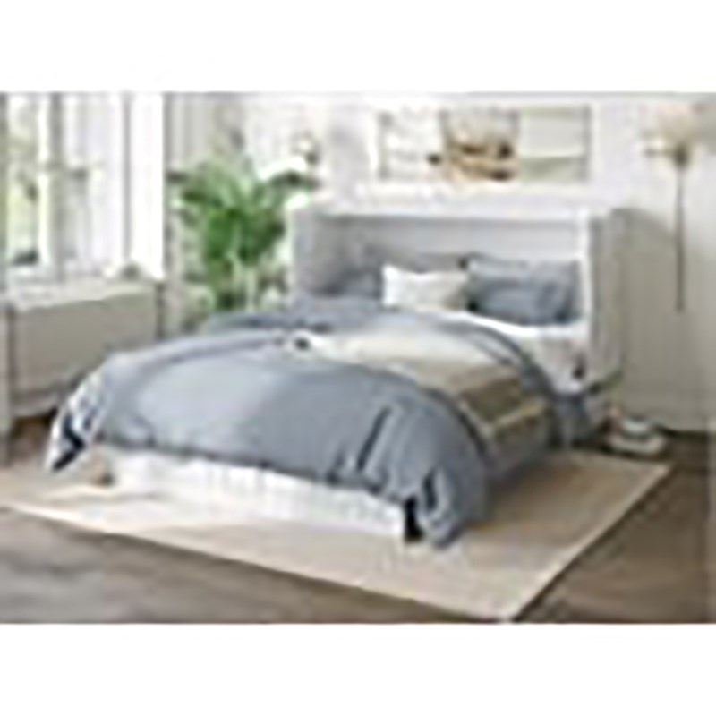 Leo & Lacey Modern Solid Wood Queen Murphy Bed Chest Decor in White