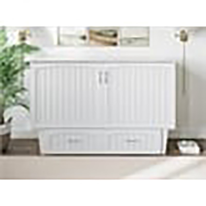 Leo & Lacey Modern Solid Wood Queen Murphy Bed Chest Decor in White