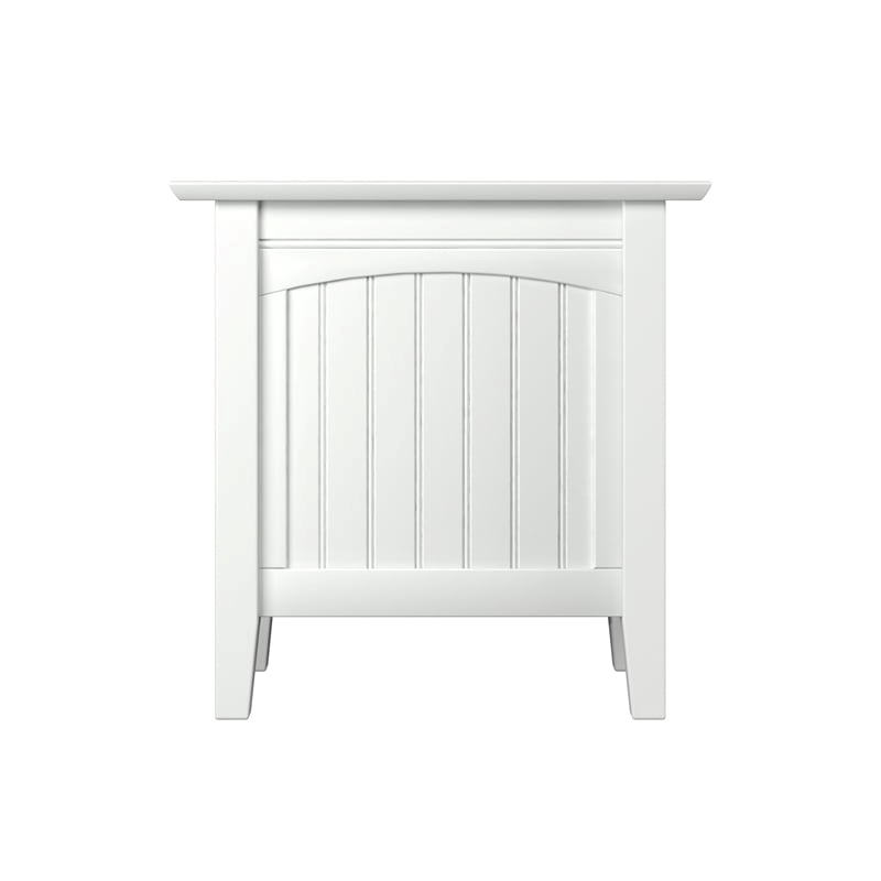 Leo & Lacey Transitional Solid Wood Chair Side Table in White