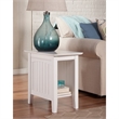Leo & Lacey Transitional Solid Wood Chair Side Table in White