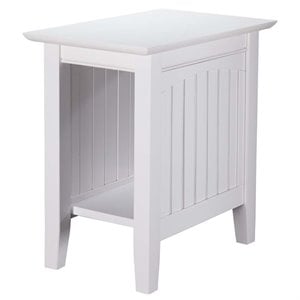 Leo & Lacey Transitional Solid Wood Chair Side Table in White