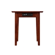 Leo & Lacey Modern Wood End Table with USB Charging Ports in Walnut