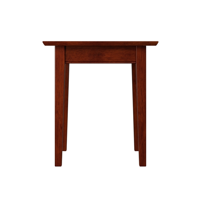 Leo & Lacey Modern Wood End Table with USB Charging Ports in Walnut