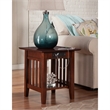 Leo & Lacey Wood End Table with USB Charging Ports in Walnut