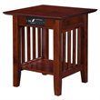 Leo & Lacey Wood End Table with USB Charging Ports in Walnut