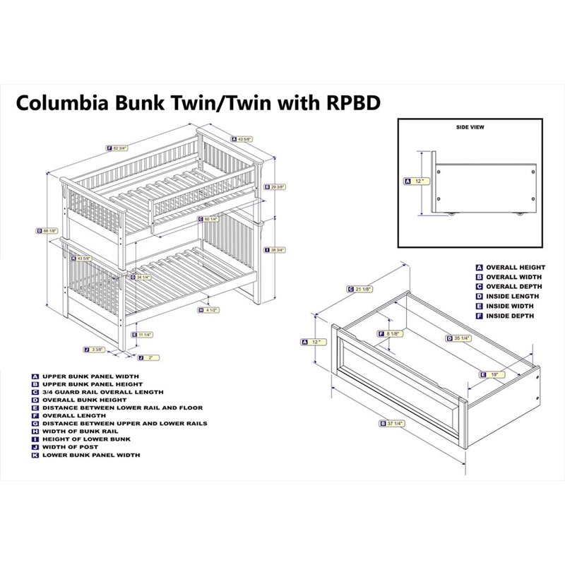 Leo & Lacey Twin Over Twin Storage Bunk Bed in White
