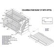 Leo & Lacey Wooden Twin Over Full Staircase Trundle Bunk Bed Walnut