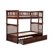 Leo & Lacey Mid-Century Wood Twin Over Twin Trundle Bunk Bed in Walnut