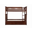 Leo & Lacey Mid-Century Wood Twin Over Twin Trundle Bunk Bed in Walnut