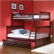 Leo & Lacey Twin Over Full Trundle Bunk Bed in Walnut
