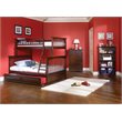 Leo & Lacey Twin Over Full Trundle Bunk Bed in Walnut