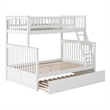 Leo & Lacey Twin over Full Solid Wood Bunk Bed with Trundle in White