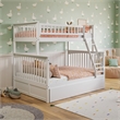 Leo & Lacey Twin over Full Solid Wood Bunk Bed with Trundle in White