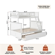 Leo & Lacey Twin over Full Solid Wood Bunk Bed with Trundle in White