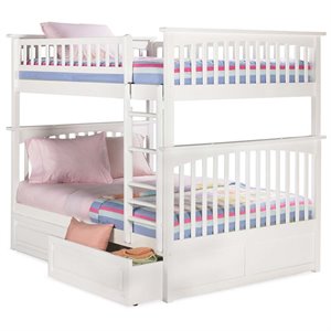 leo & lacey wooden storage bunk bed in white (d)
