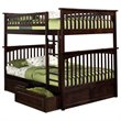 Leo & Lacey Full Over Full Storage Bunk Bed in Walnut