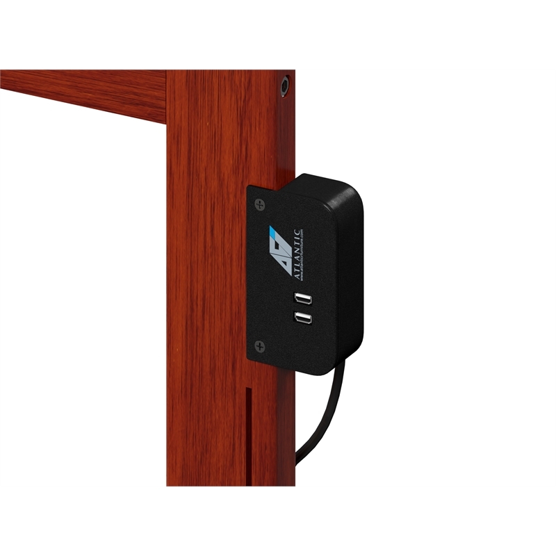 Leo & Lacey Mid-Century Wood Full Over Full Trundle Bunk Bed in Walnut