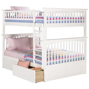 leo & lacey urban wooden storage bunk bed in white (c)