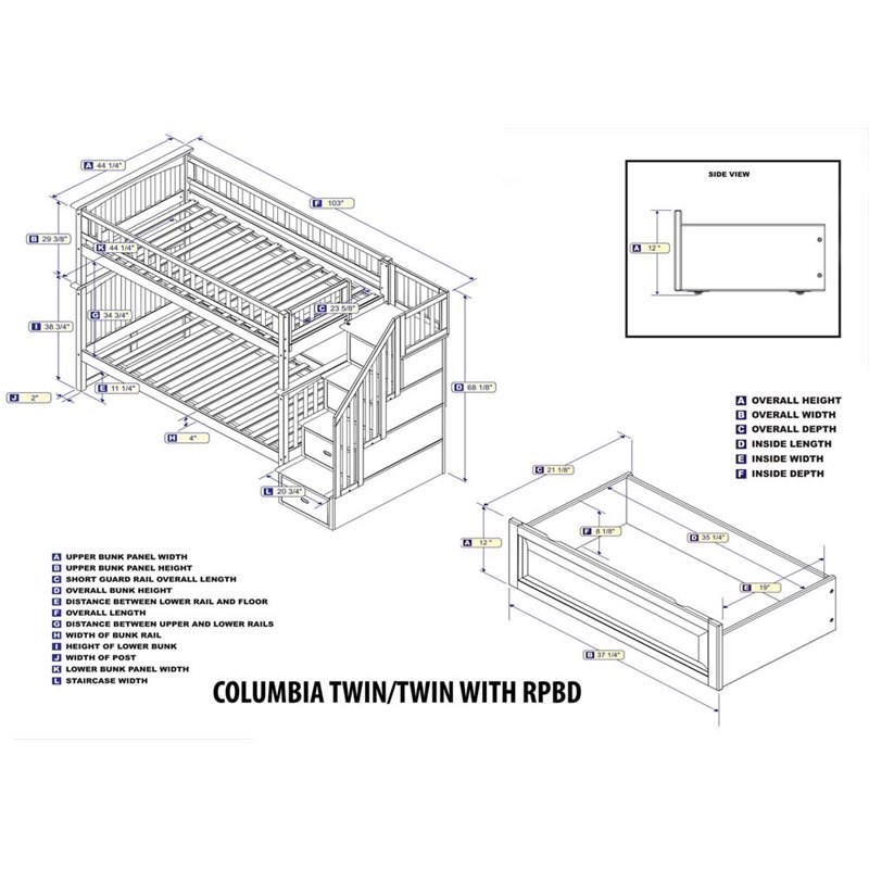 Leo & Lacey Twin Over Twin Staircase Storage Bunk Bed