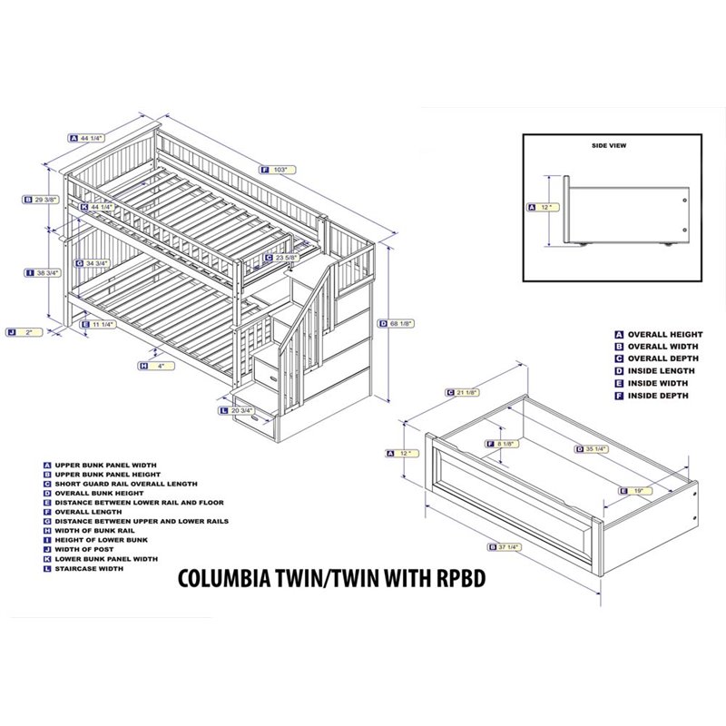 Leo & Lacey Twin Over Twin Staircase Storage Bunk Bed