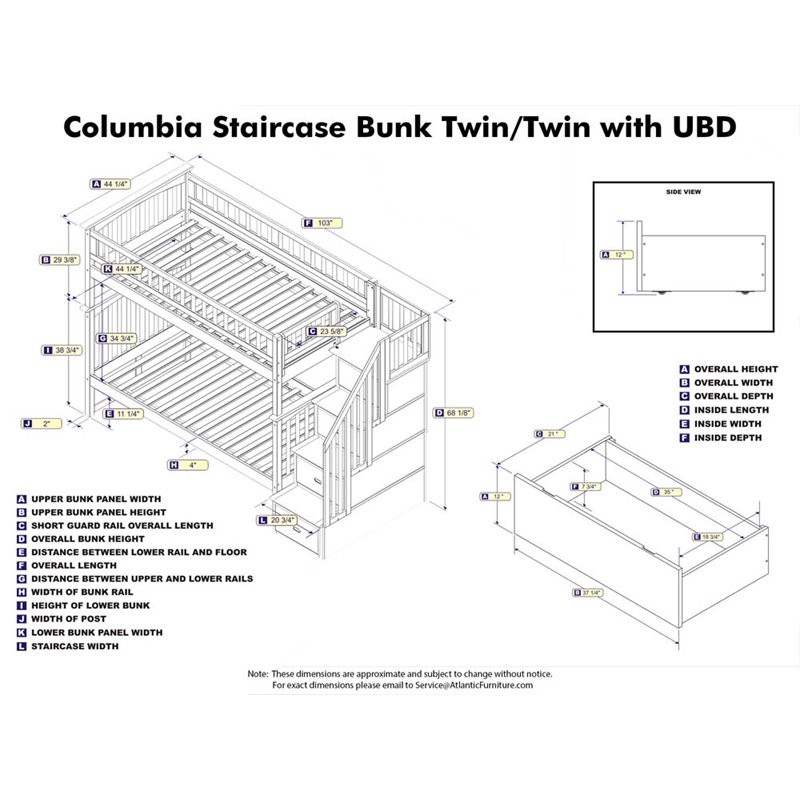 Leo & Lacey Twin Over Twin Staircase Storage Bunk Bed