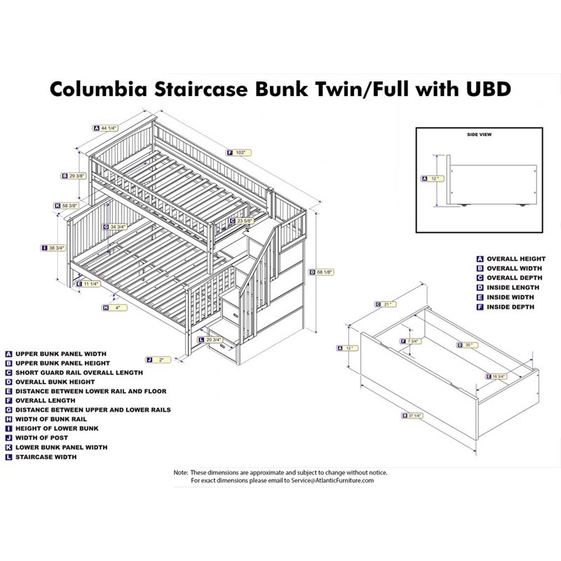 Leo Lacey Twin Over Full Staircase Storage Bunk Bed