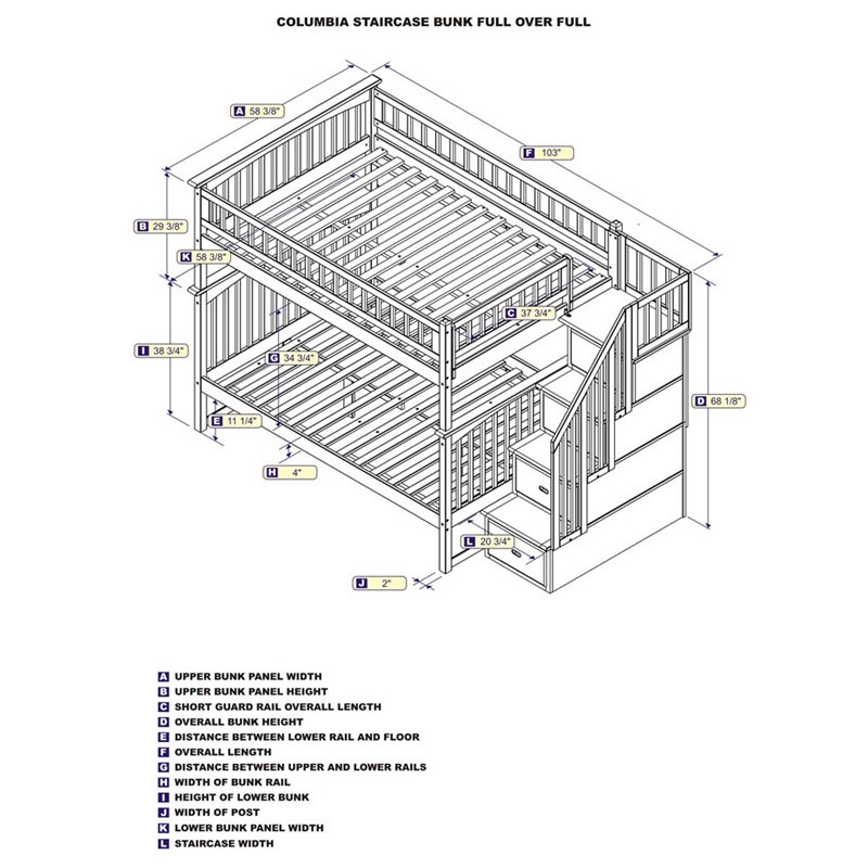 Leo & Lacey Full Over Full Staircase Bunk Bed