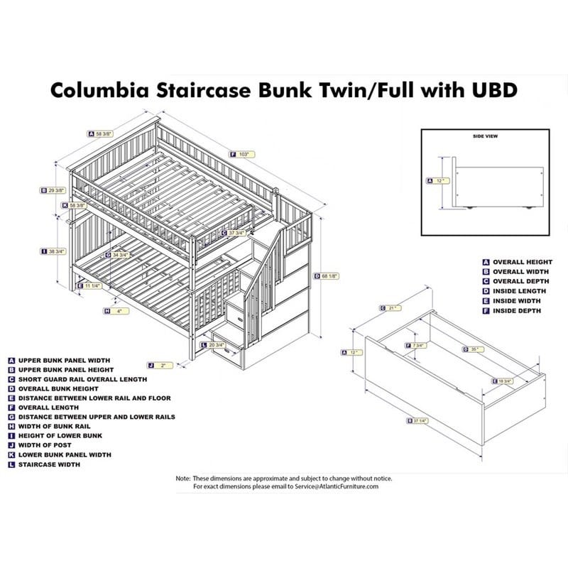 Leo & Lacey Full Over Full Staircase Storage Bunk Bed