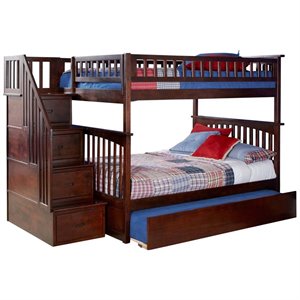 Leo & Lacey Full Over Full Staircase Trundle Bunk Bed