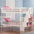 Leo & Lacey Twin Over Twin Staircase Bunk Bed in White