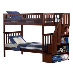 Leo & Lacey Twin Over Twin Staircase Bunk Bed