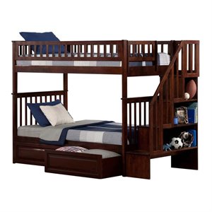 Leo & Lacey Twin Over Twin Staircase Storage Bunk Bed