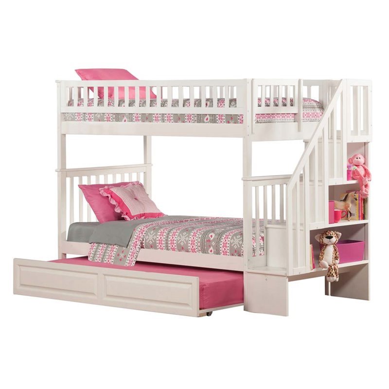 Leo & Lacey Twin Over Twin Staircase Trundle Bunk Bed