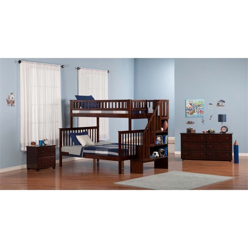 Leo & Lacey Twin Over Full Staircase Bunk Bed