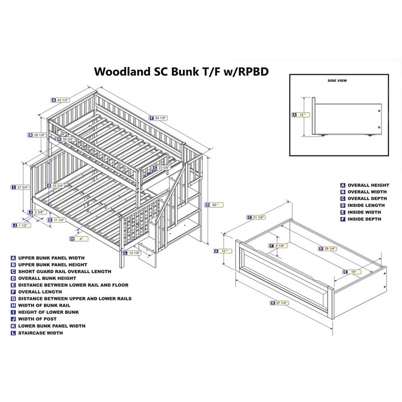 Leo & Lacey Twin Over Full Staircase Storage Bunk Bed