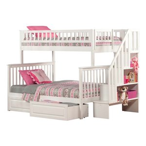 Leo & Lacey Twin Over Full Staircase Storage Bunk Bed