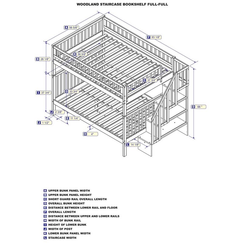 Leo & Lacey Full Over Full Staircase Bunk Bed