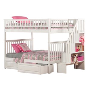 Leo & Lacey Full Over Full Staircase Storage Bunk Bed