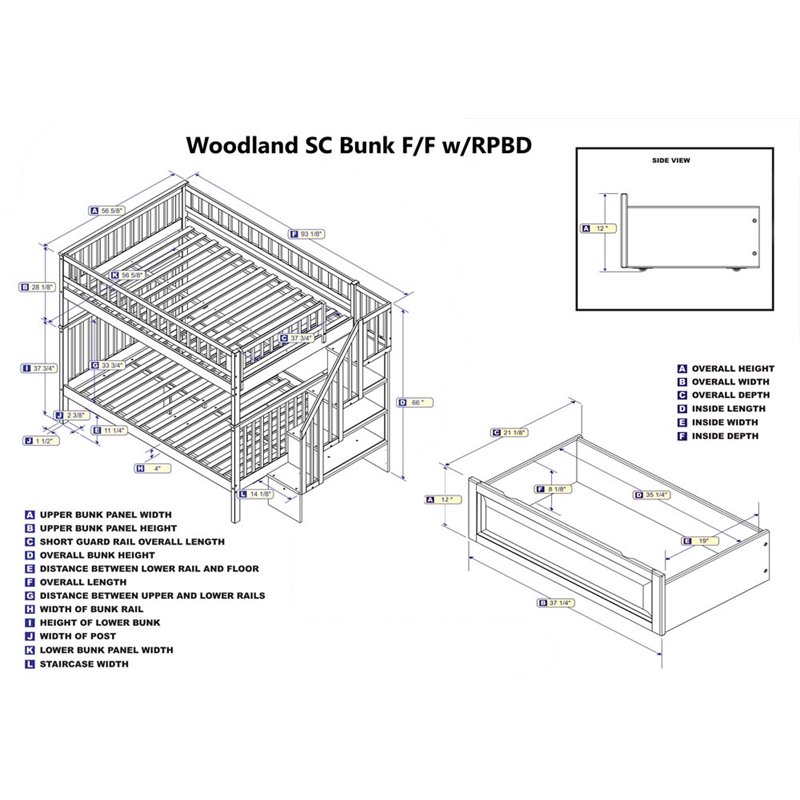 Leo & Lacey Full Over Full Staircase Storage Bunk Bed